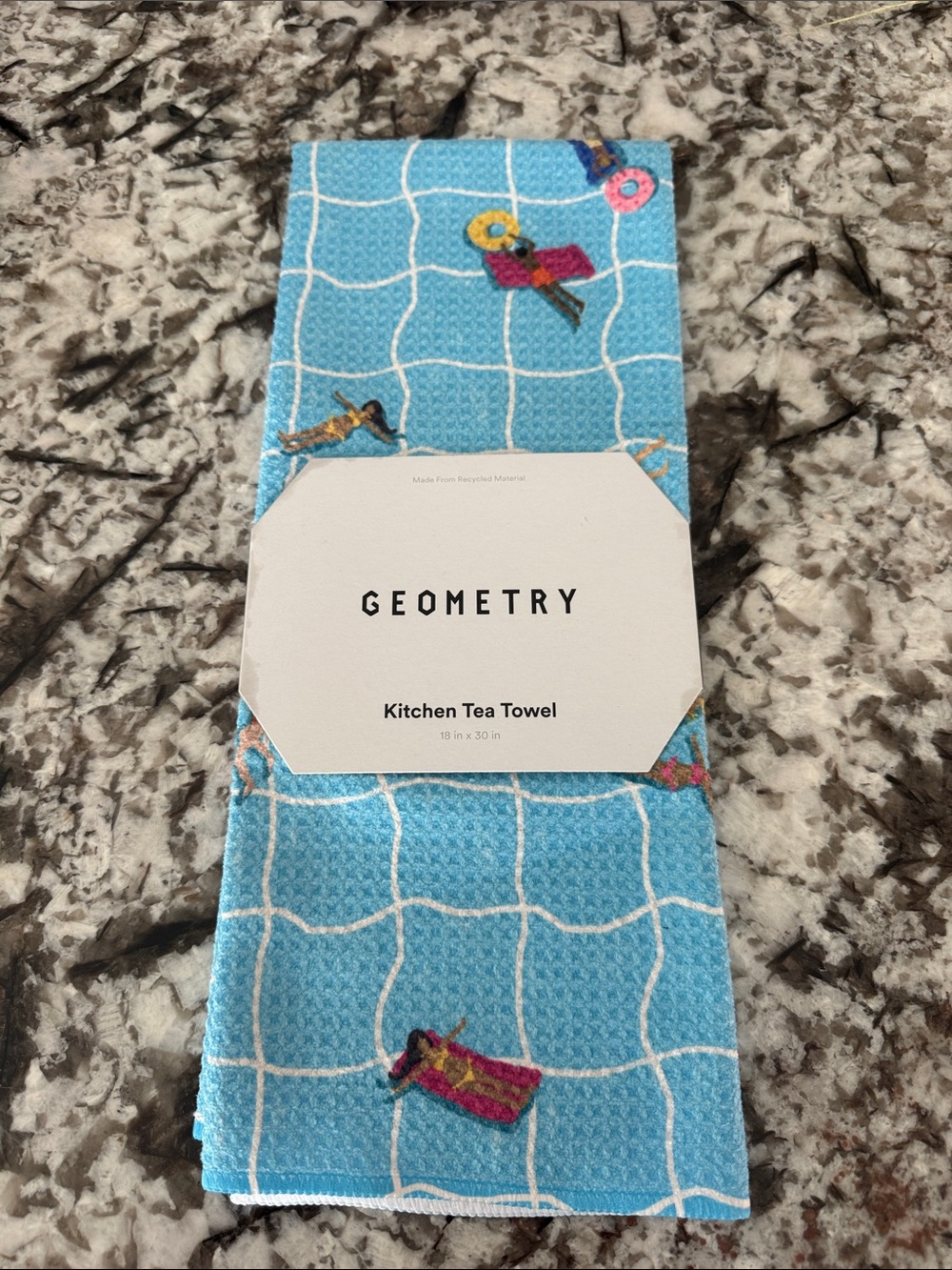 Geometry At The Pool Kitchen Tea Towel